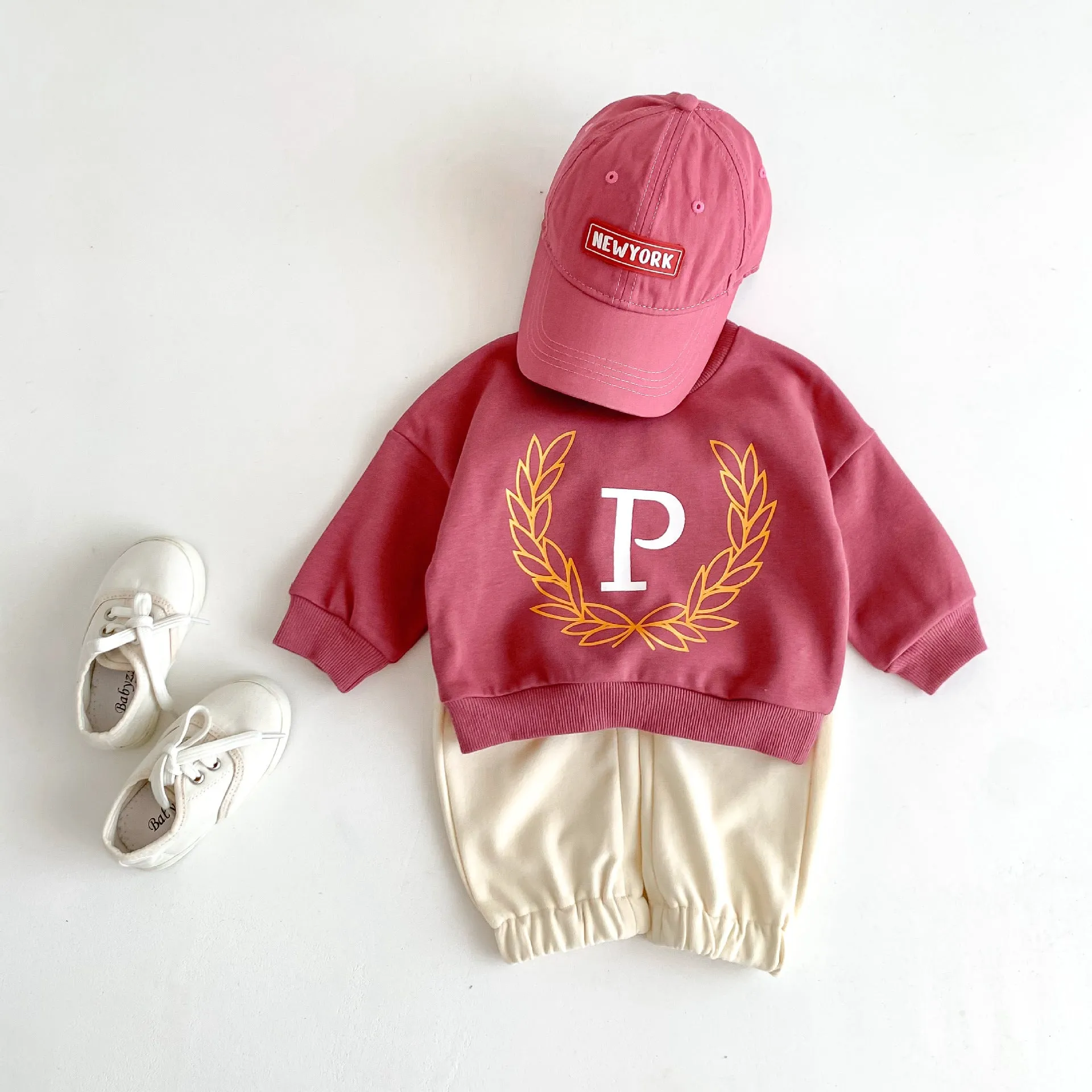 2 Pieces Set Baby Kid Girls Boys Sports Letters Hoodies Sweatshirts And Solid Color Pants Wholesale 23101909