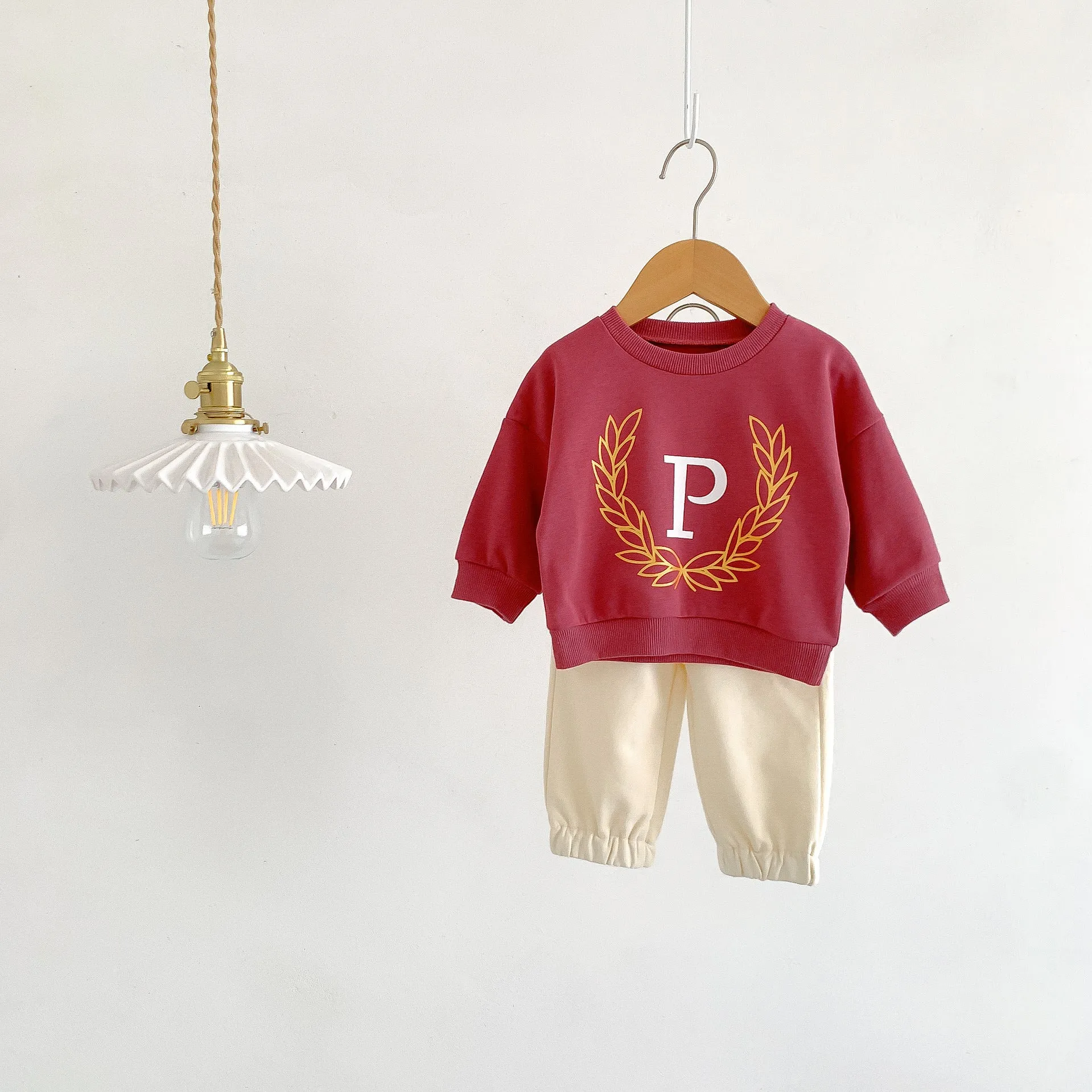 2 Pieces Set Baby Kid Girls Boys Sports Letters Hoodies Sweatshirts And Solid Color Pants Wholesale 23101909