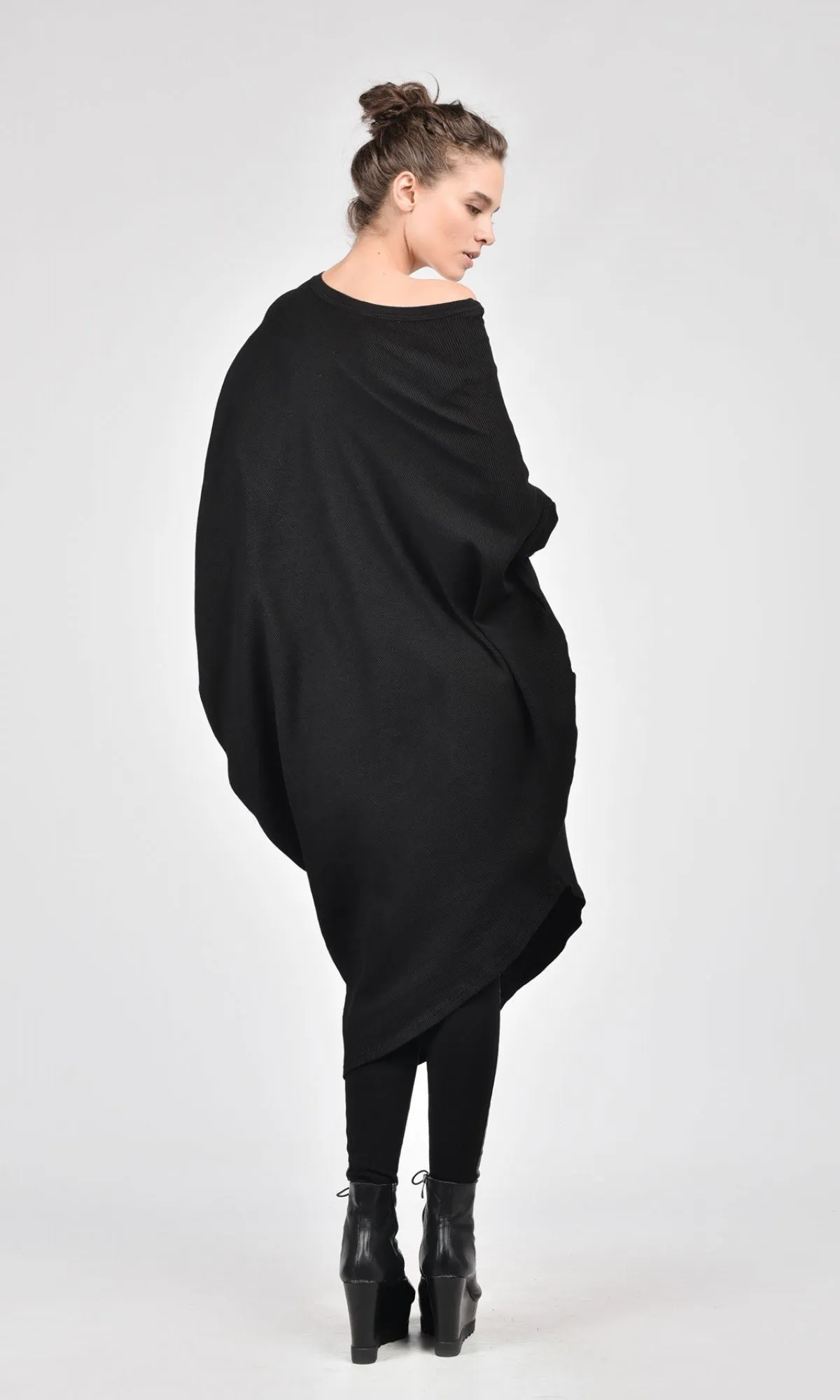 Aakasha  |Rib Dolman Sleeves Long Sleeves Plain Cotton Medium Handmade