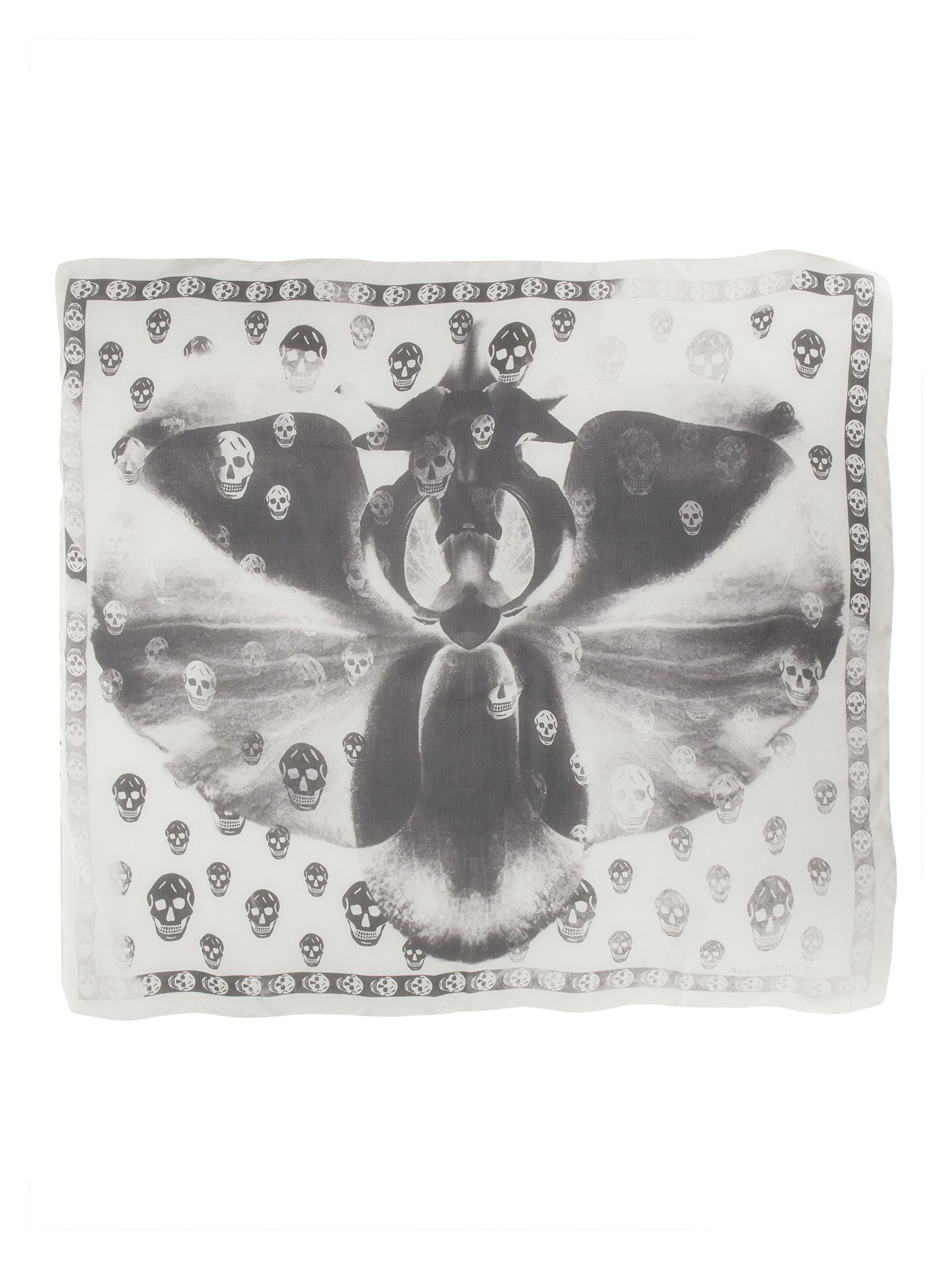 ALEXANDER McQUEEN    SKULL ORCHID SILK SCARF