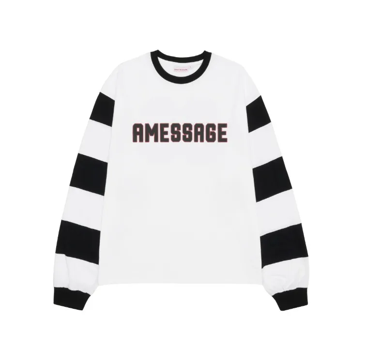 AMES-WORLDWIDE  |Unisex U-Neck Long Sleeves Cotton Long Sleeve T-shirt