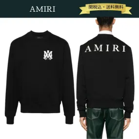 AMIRI  |Crew Neck Pullovers Street Style Long Sleeves Plain Cotton