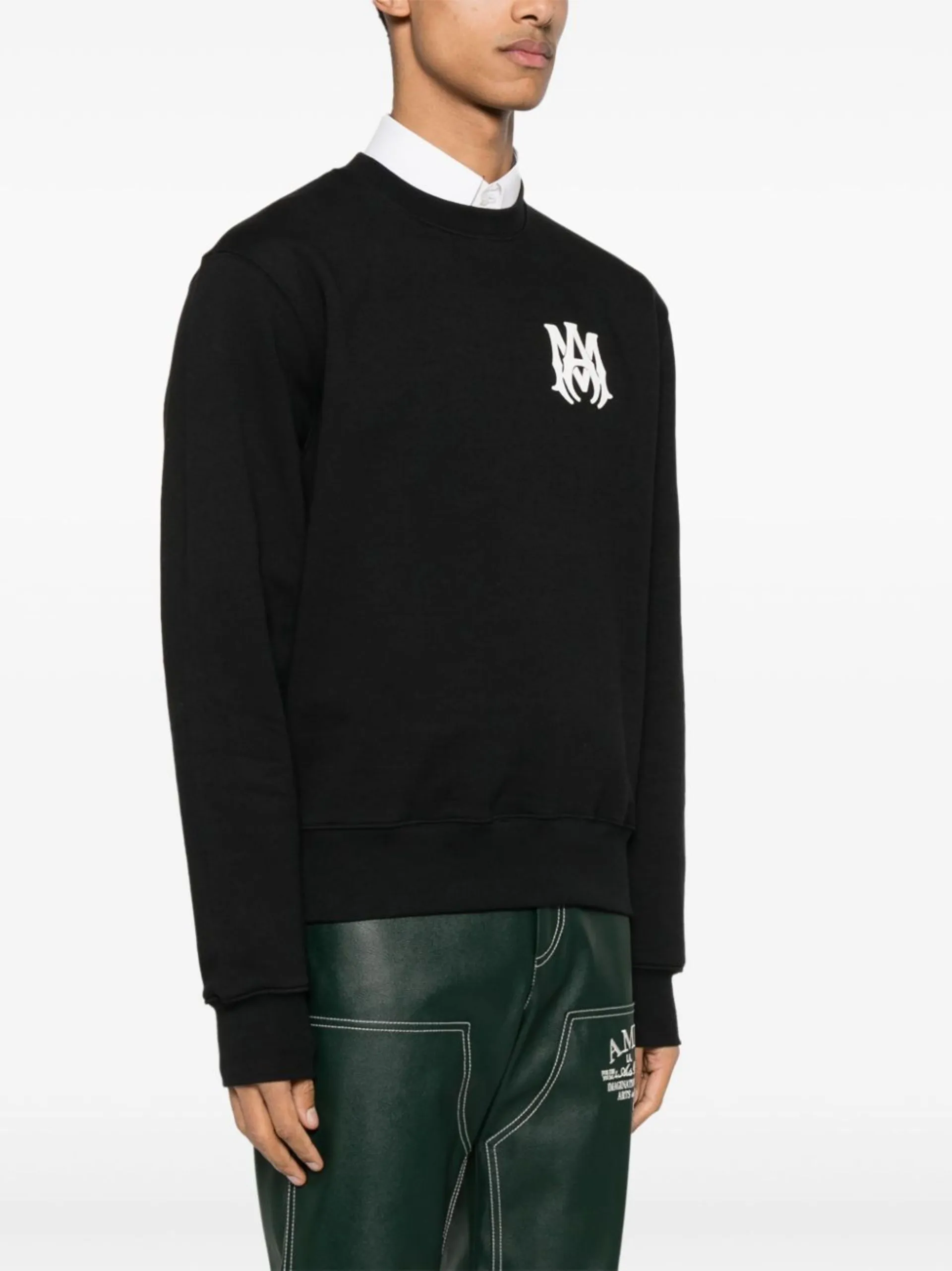 AMIRI  |Crew Neck Pullovers Street Style Long Sleeves Plain Cotton