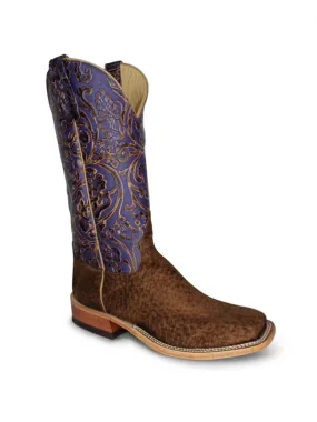 Anderson Bean Mens Grape Antique Tooled Chocolate Carpincho Boots