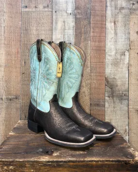 Ariat Round Up Rio Western Boots - Dark Bronze/Jade