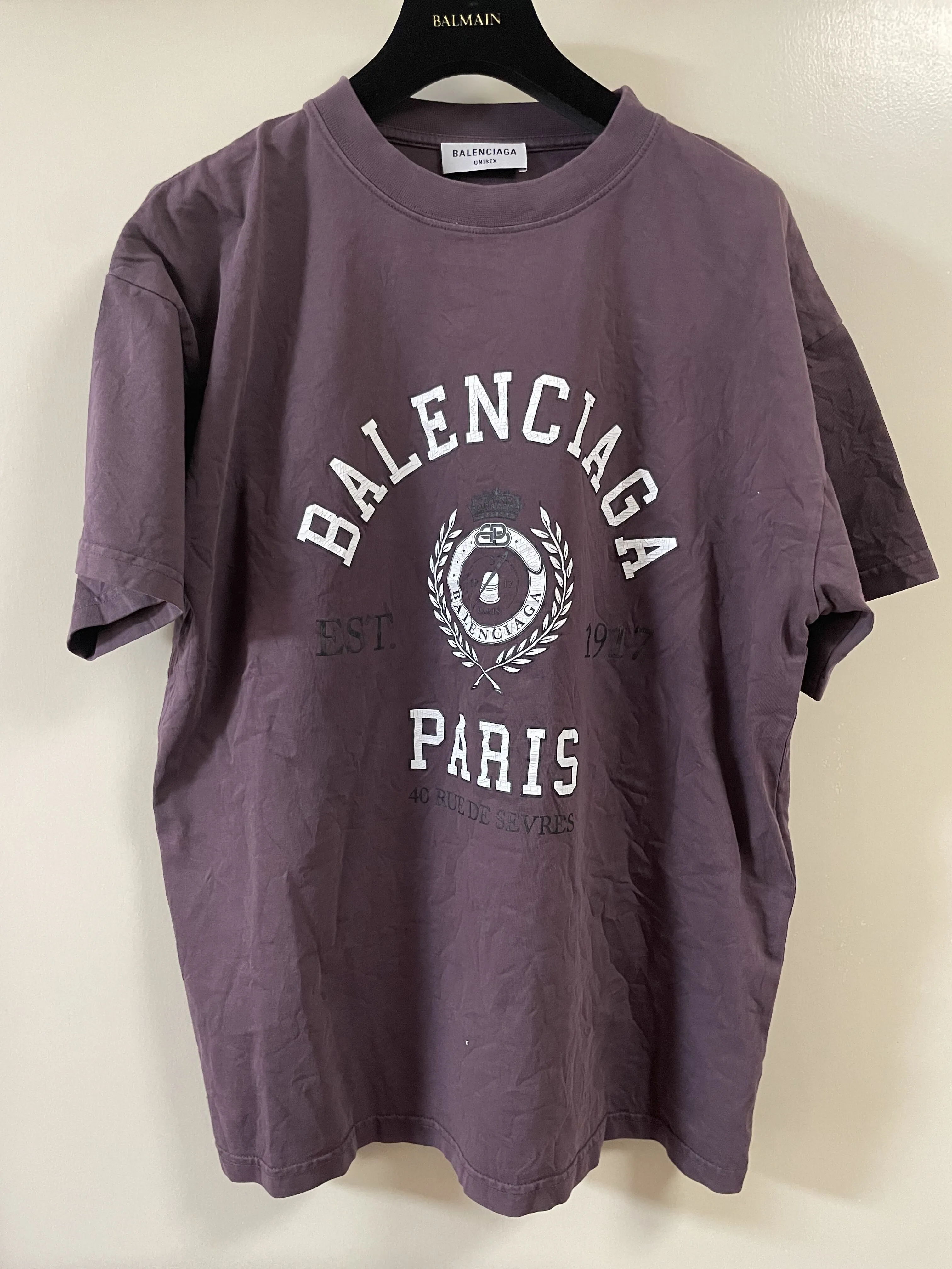 BALENCIAGA  |Pullovers Unisex Street Style Cotton Short Sleeves Luxury