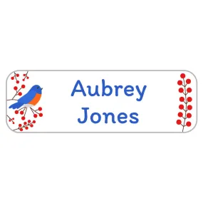 Blue Bird Large Rectangle Name Labels