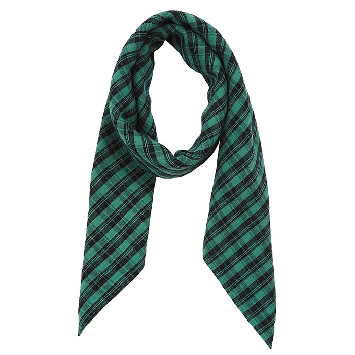 Bonton Child Bandana Scarf Green Checks