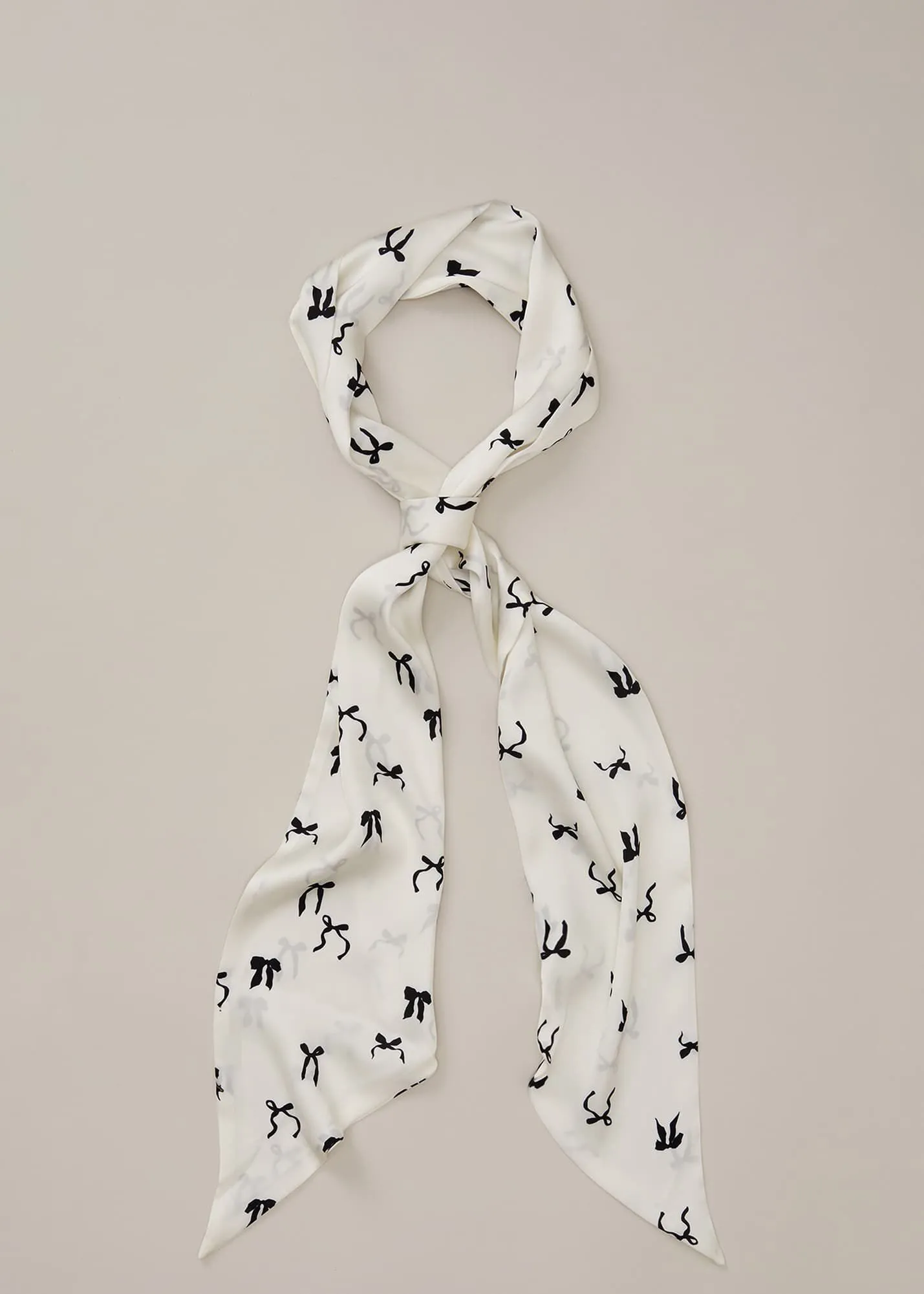 Bow Print Skinny Scarf