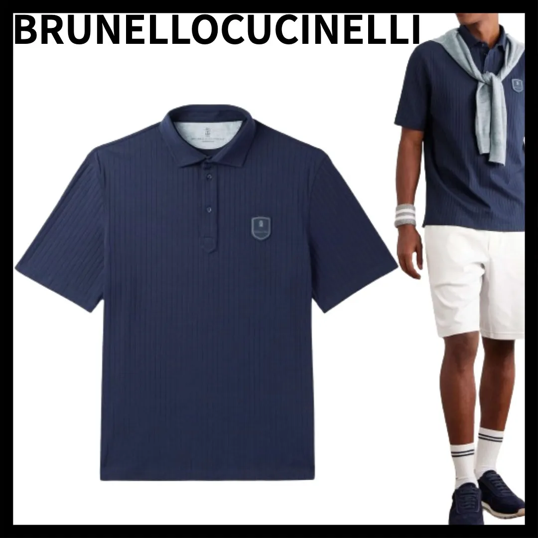 BRUNELLO CUCINELLI  |Button-down Stripes Unisex Wool Chiffon Sweat Nylon Linen