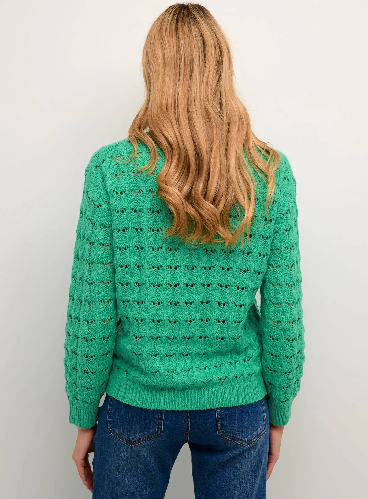 Buy KAFFE Elena Lace Knit Pullover Green XL | Jumpers | Tu