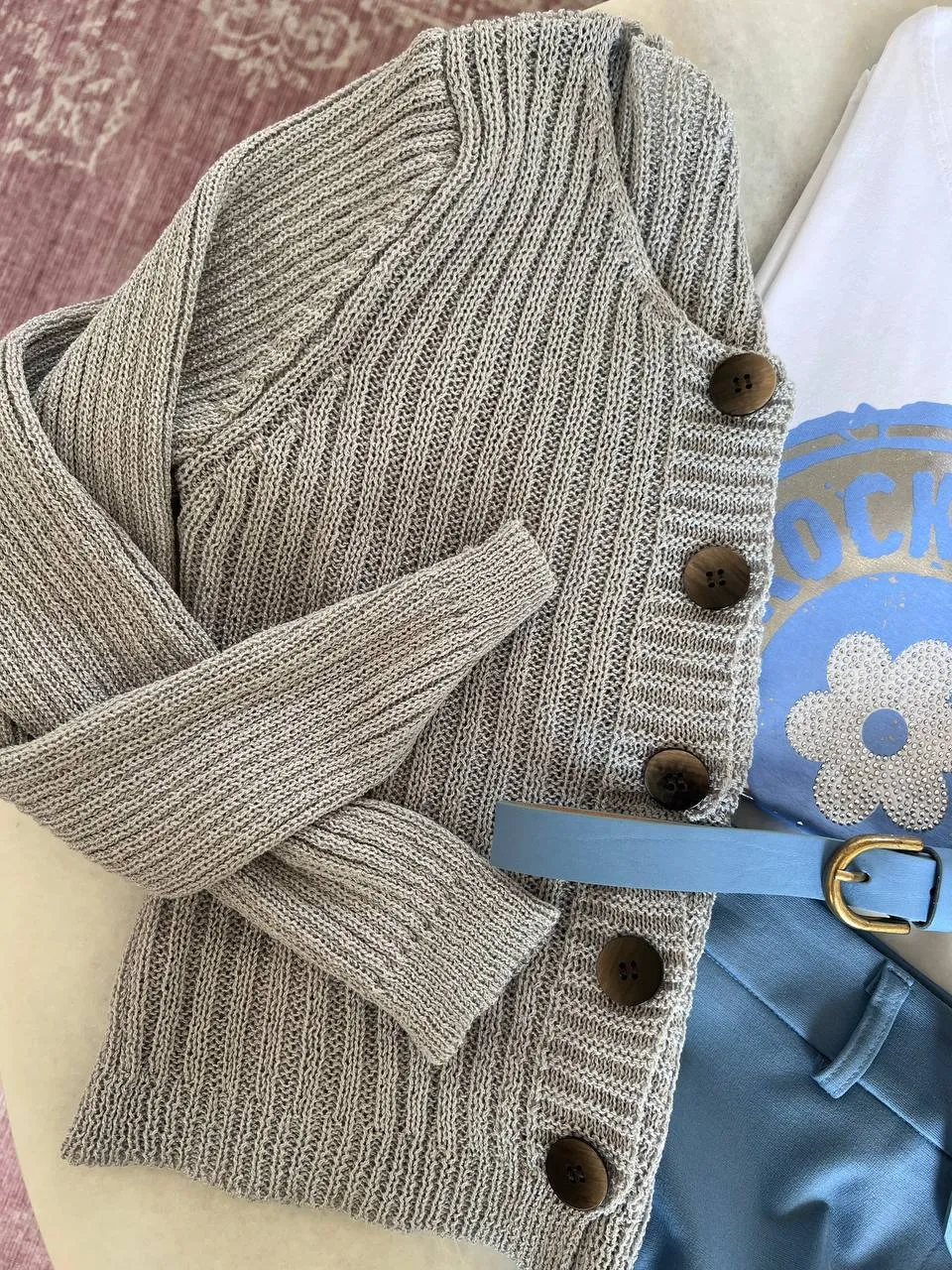 Cardigan Filo Cinque Bottoni