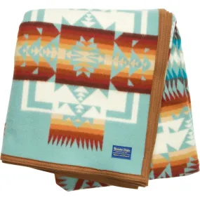 Chief Joseph Pendleton Jacquard Blanket, Aqua Queen Sized