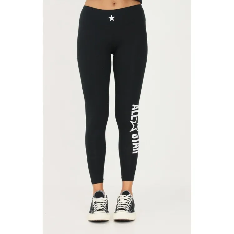 Converse 10023331 Leggings Donna con Logo Nero