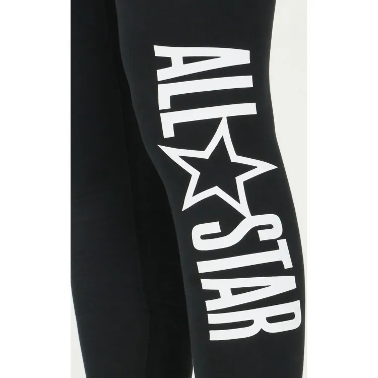 Converse 10023331 Leggings Donna con Logo Nero