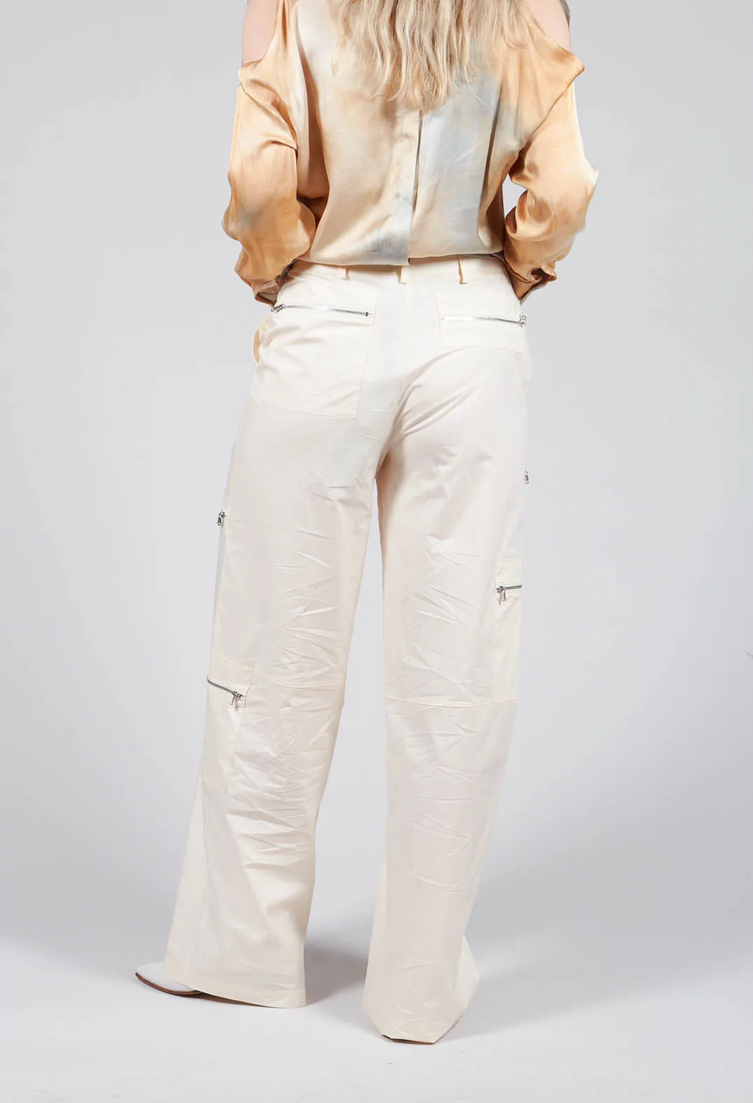 Cotton Cargo Trousers in Latte