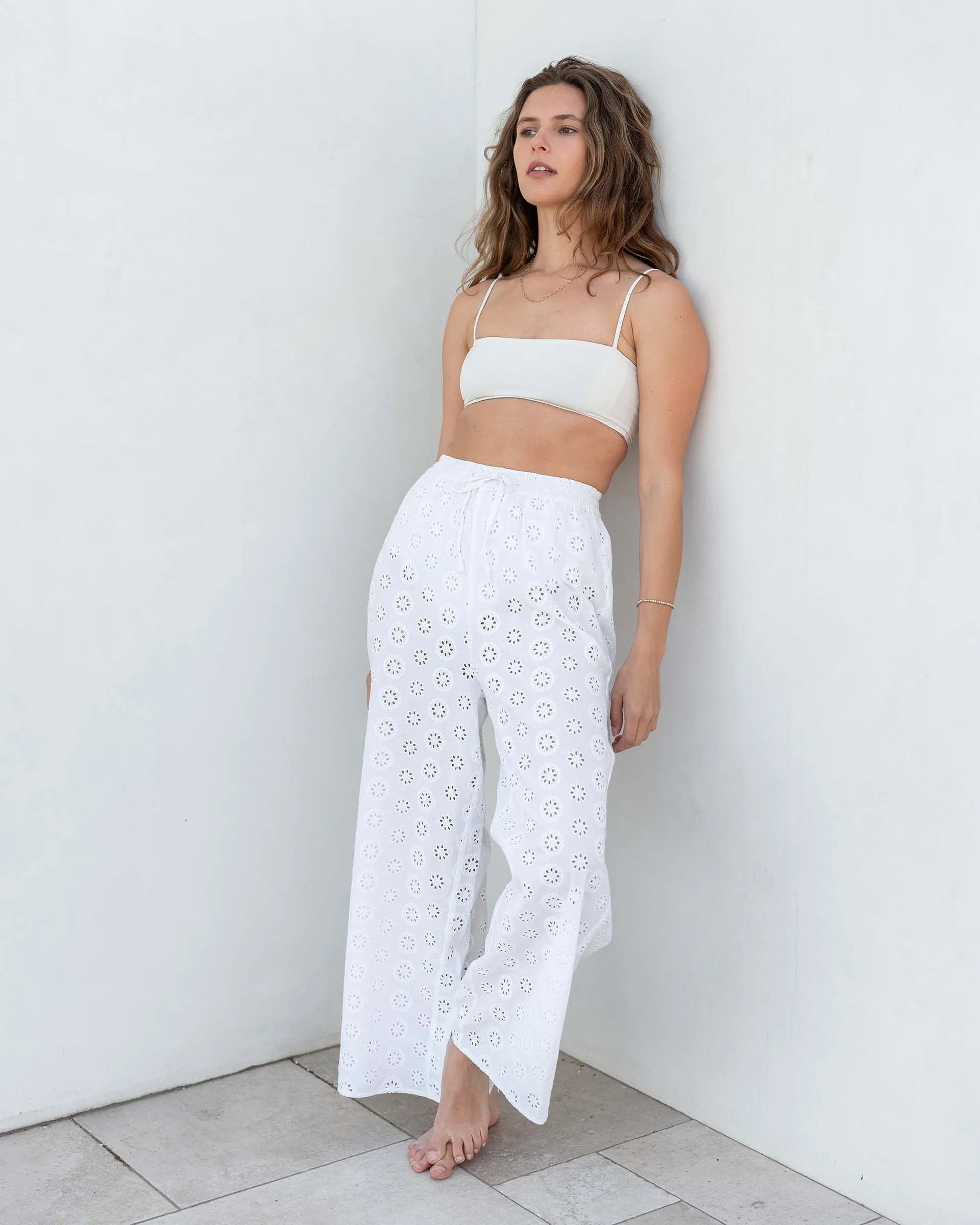 Daisy Eyelet Coverup Pant