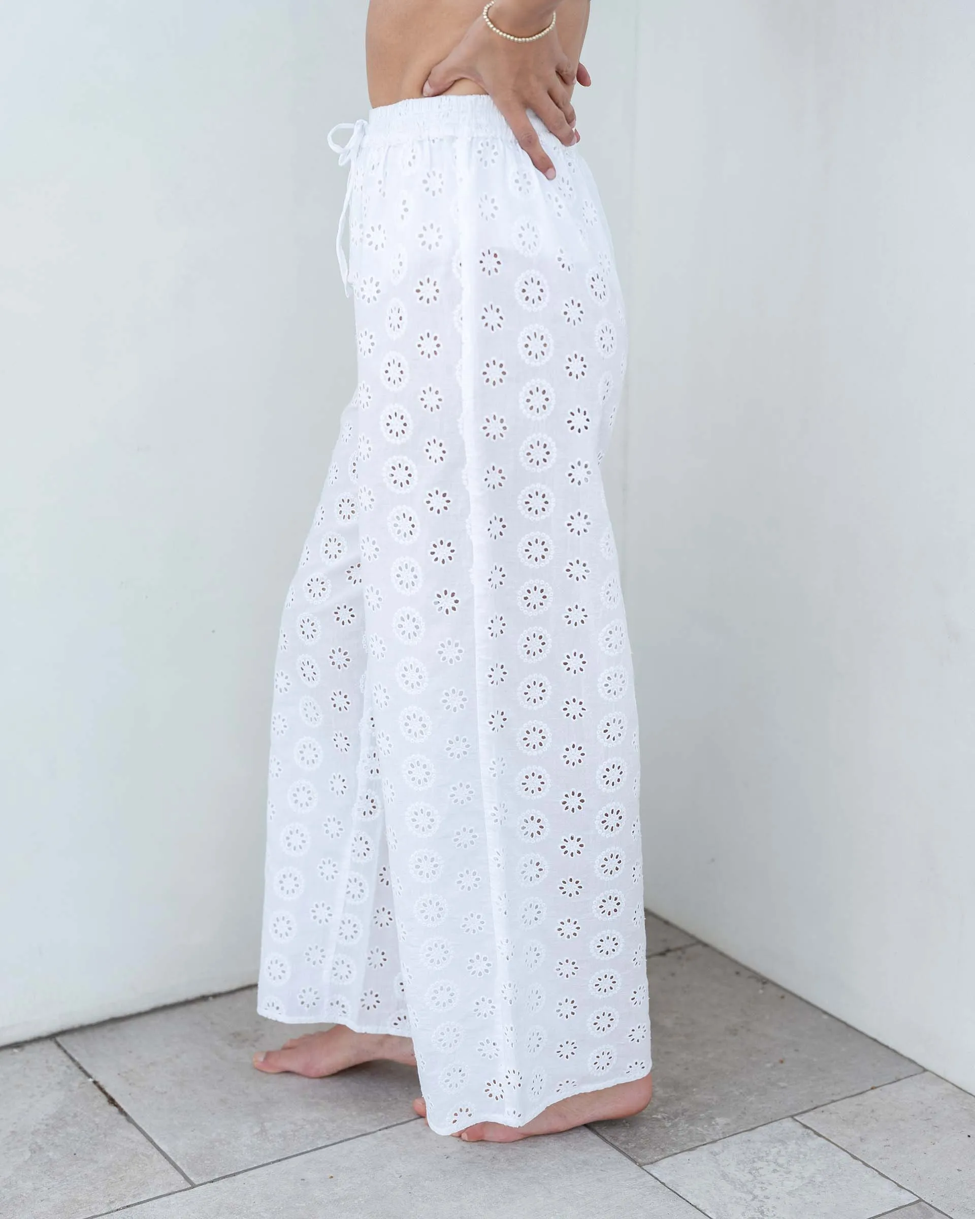 Daisy Eyelet Coverup Pant