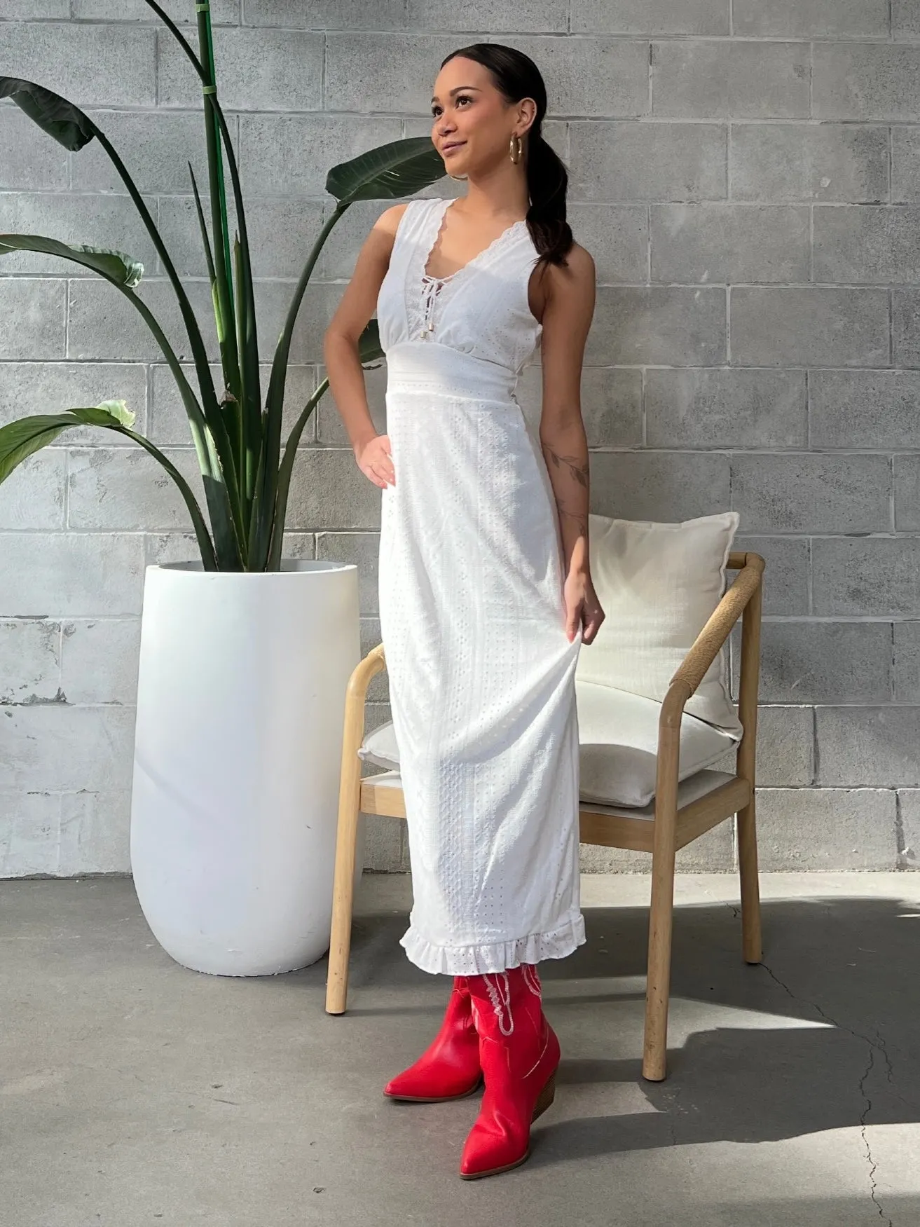 DEX Eyelet Maxi Dress