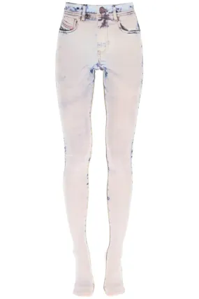 Diesel High-Waisted Tromp L'oeil Printed Leggings