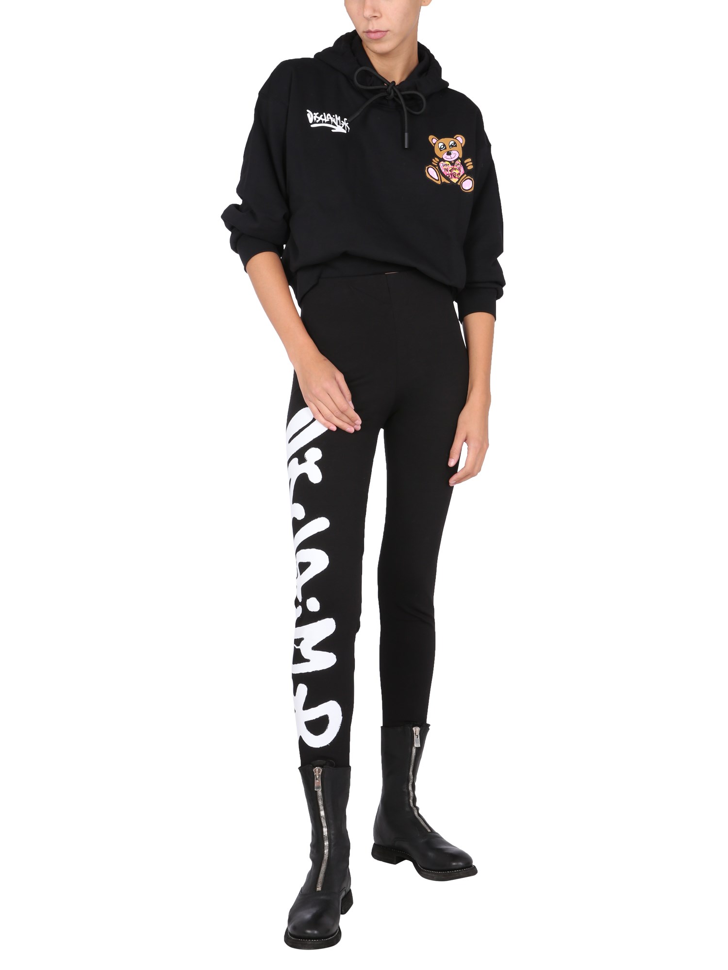 DISCLAIMER    VISCOSE BLEND LEGGINGS WITH LOGO PRINT