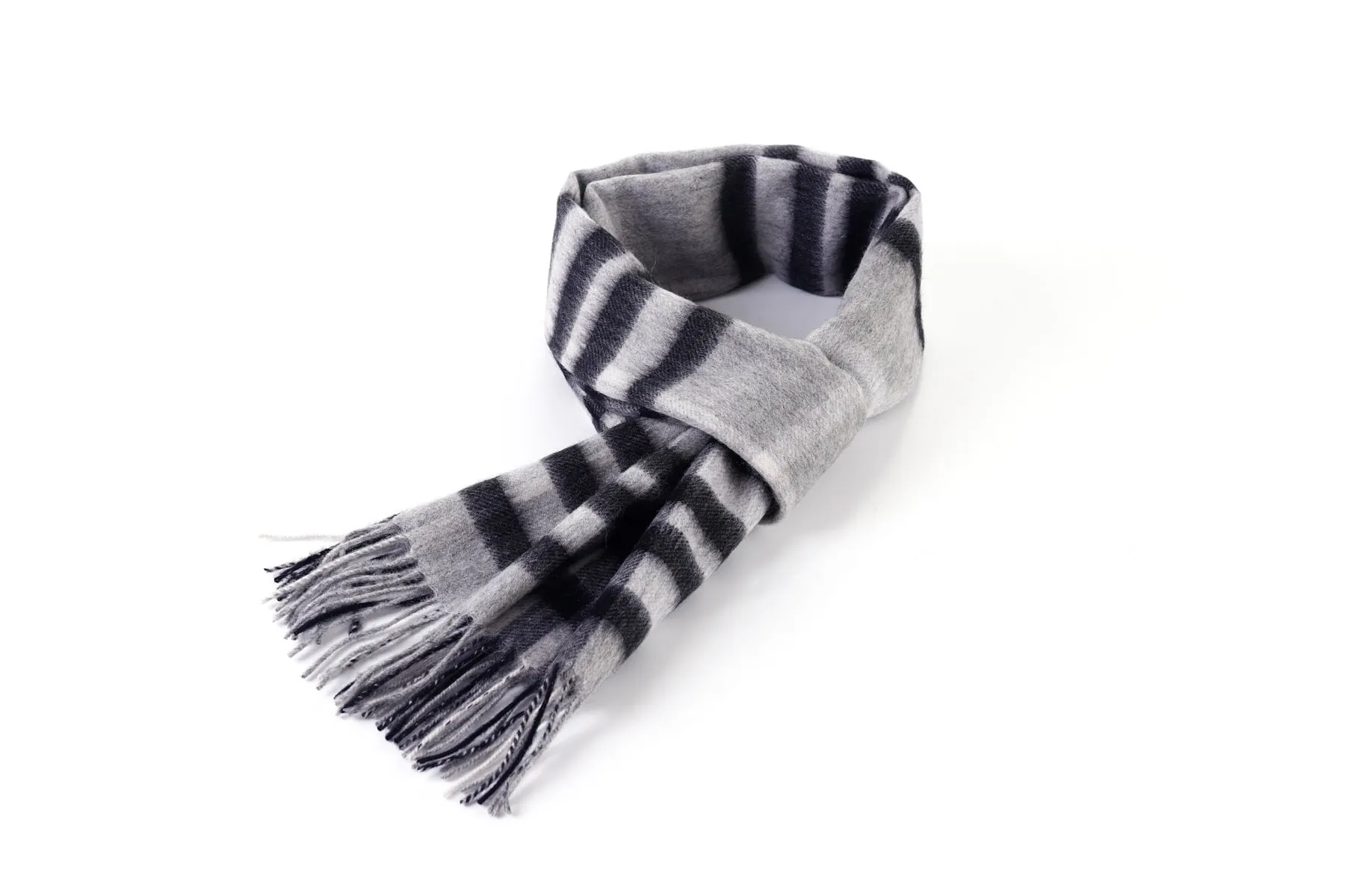 Edinburgh Cashmere Grey Check Lambswool Scarf