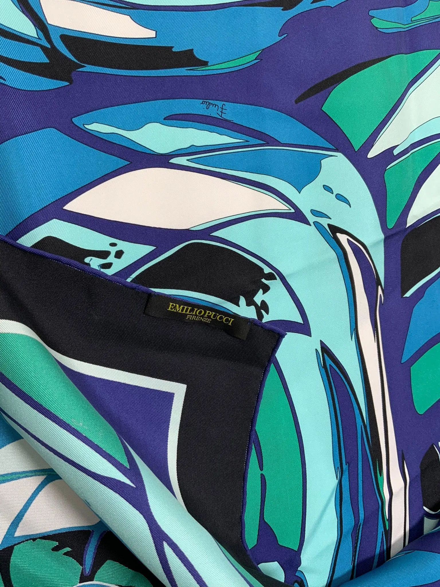 Emilio Pucci Abstract Print Silk Scarf