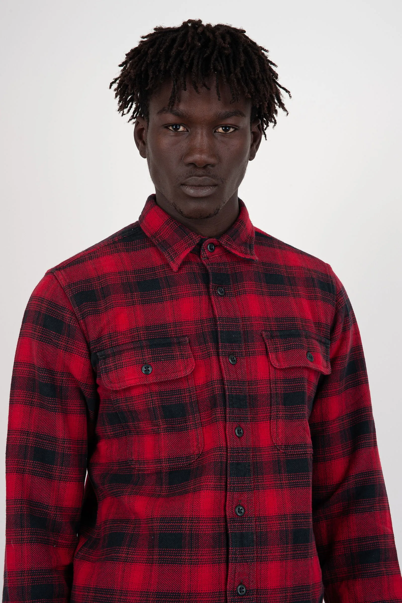 Filson Camicia Work Vintage Flanella Nero/Rosso