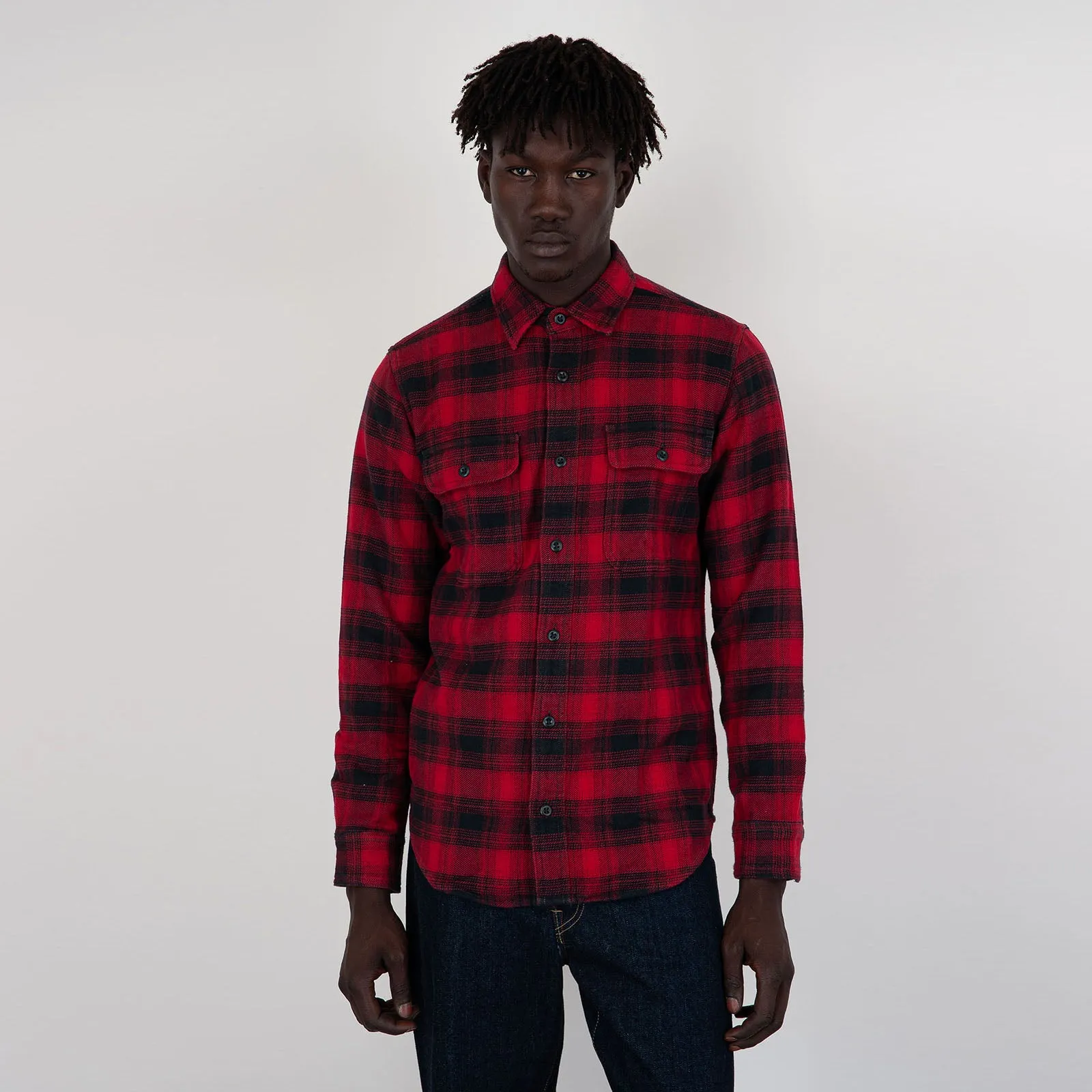 Filson Camicia Work Vintage Flanella Nero/Rosso