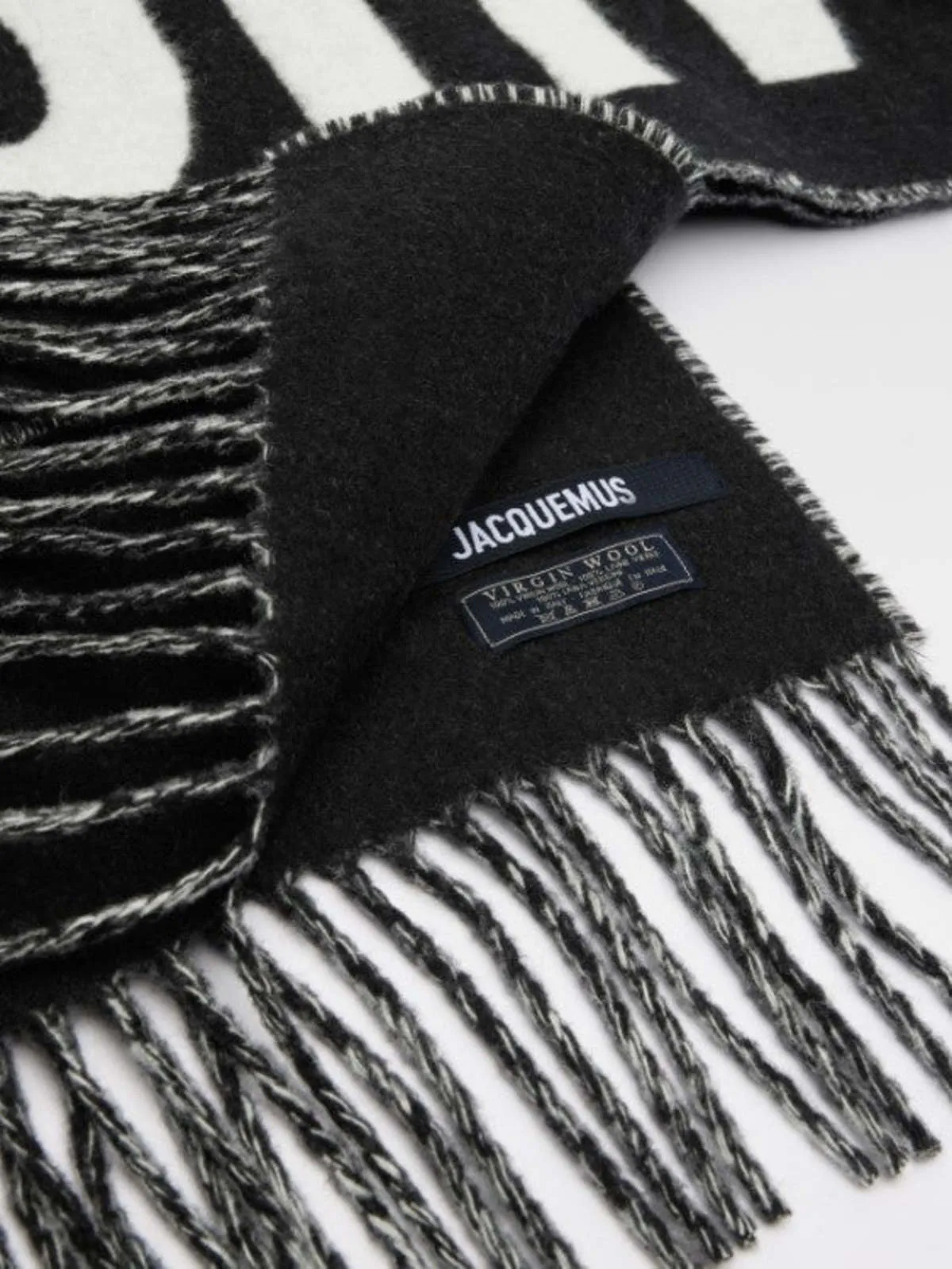 Fringe Logo Scarf - Black