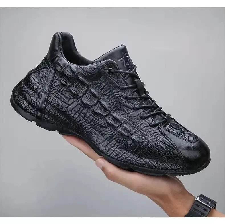 Genuine Leather Lace-up Closure Pigskin Lined Casual Shoes for Men