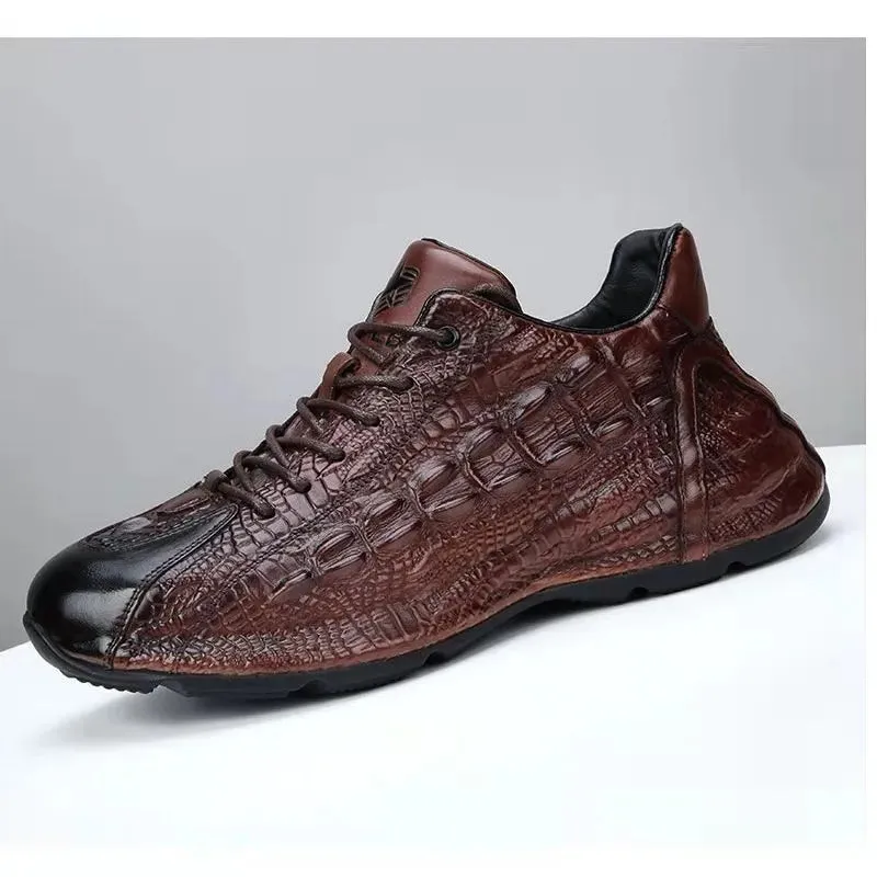 Genuine Leather Lace-up Closure Pigskin Lined Casual Shoes for Men