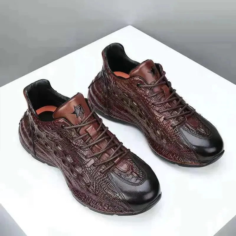 Genuine Leather Lace-up Closure Pigskin Lined Casual Shoes for Men