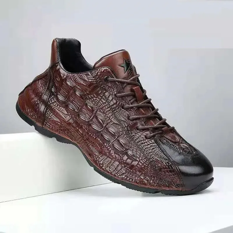 Genuine Leather Lace-up Closure Pigskin Lined Casual Shoes for Men