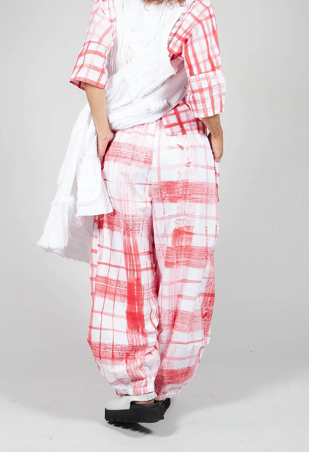 Gingham Picnic Trousers in Red