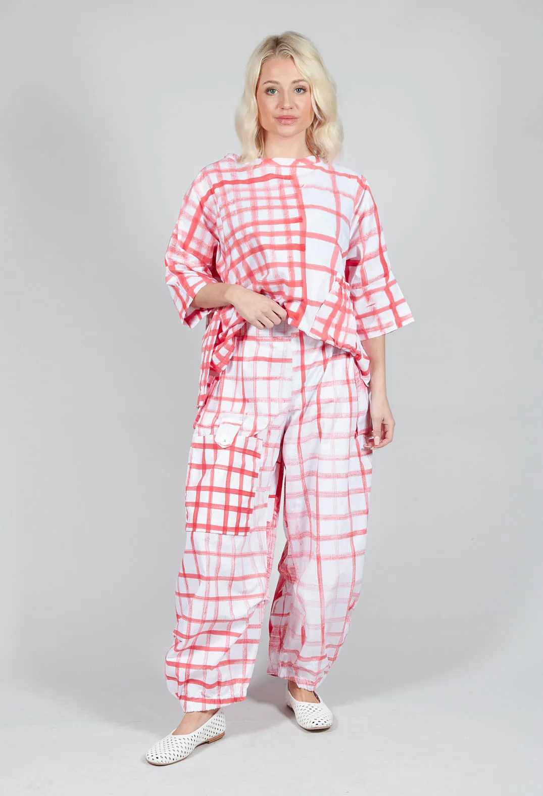 Gingham Picnic Trousers in Red