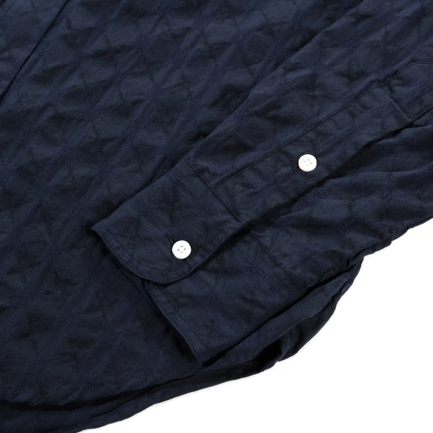 GITMAN VINTAGE BUTTON DOWN NAVY JAPANESE RIPPLE JACQUARD