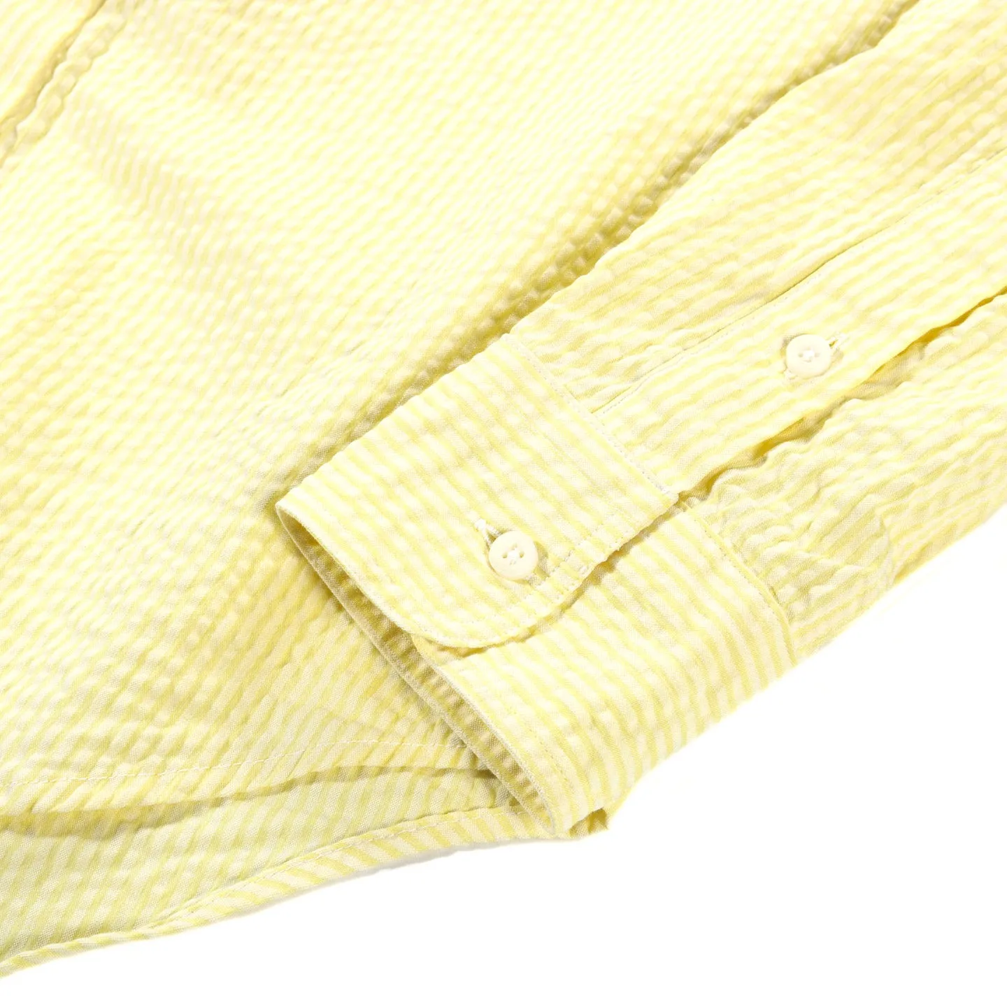 GITMAN VINTAGE BUTTON DOWN YELLOW TONAL STRIPE SEERSUCKER