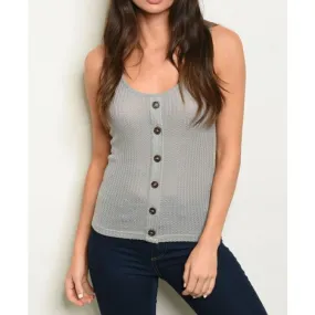 Gray Waffle Knit Tank