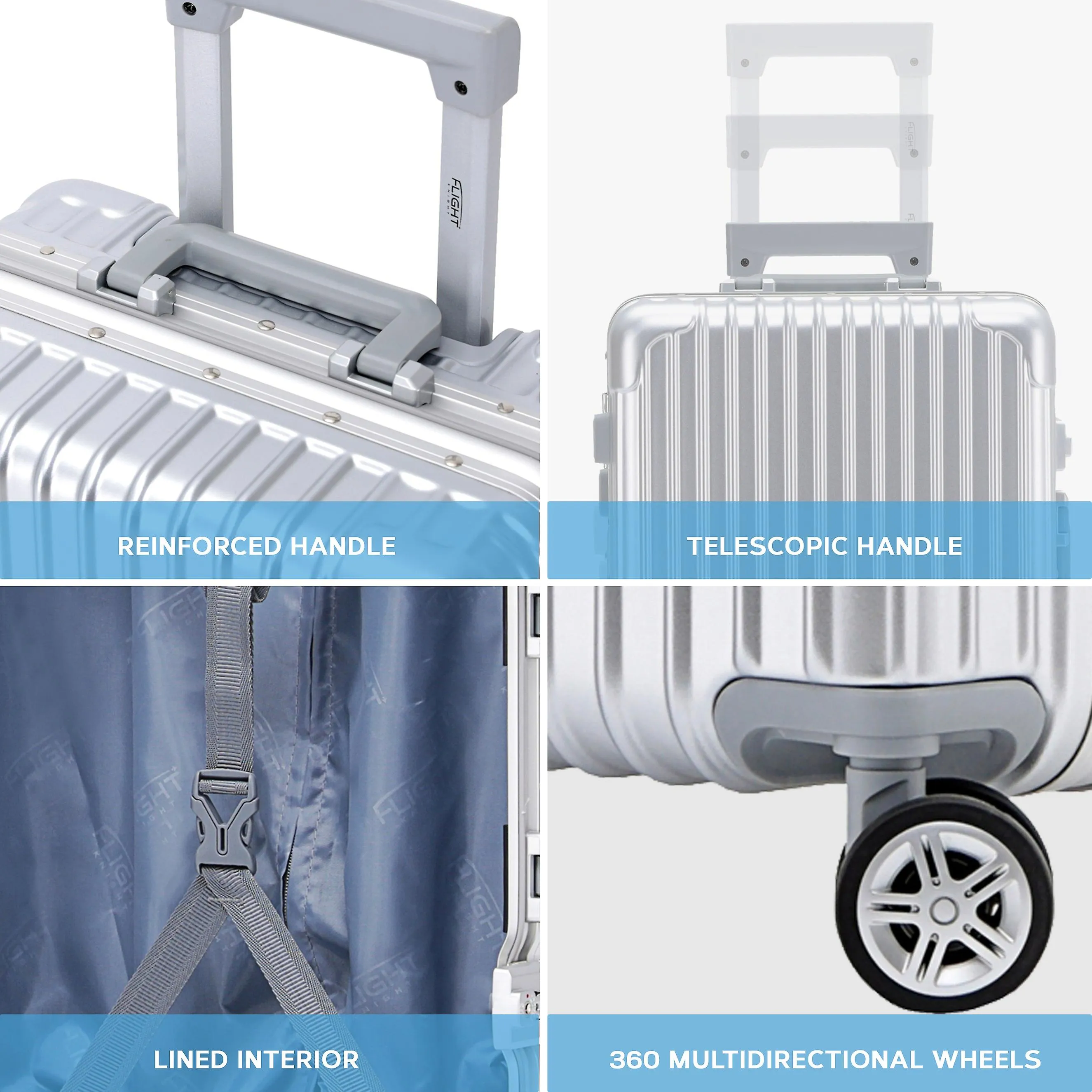 Highly durable travel suitcases check in luggage cabin baggage abs ...