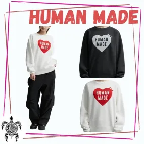 HUMAN MADE  |Crew Neck Unisex Street Style Long Sleeves Plain Cotton