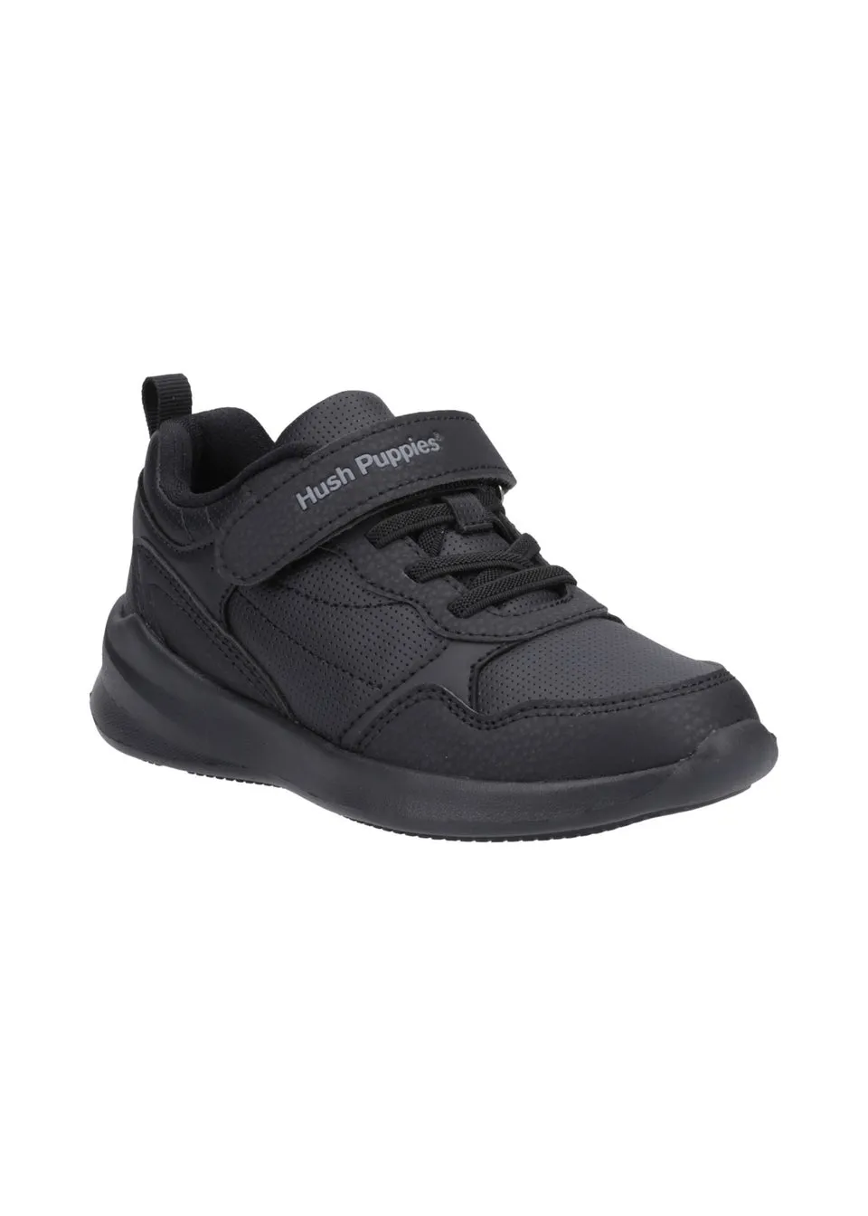 Hush Puppies Unisex Black Marling Bungee Lace Senior School Shoes (Older 3-5)