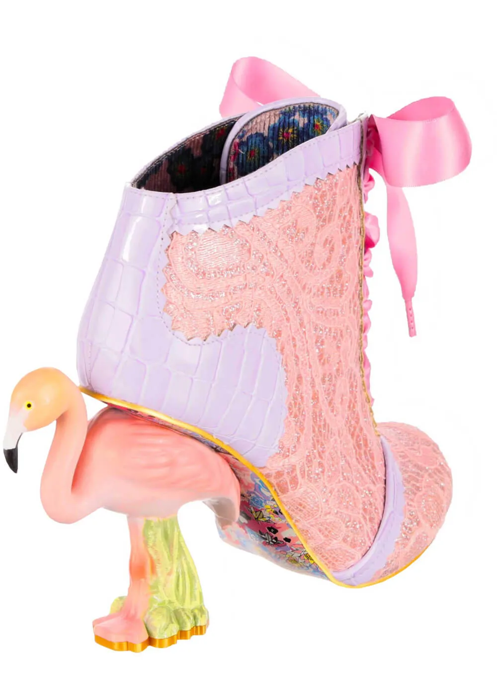 Irregular Choice Roseus Flamingo 70's Boots Soft Pink