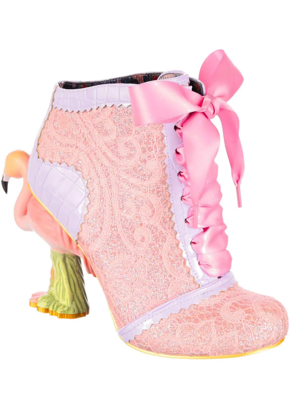 Irregular Choice Roseus Flamingo 70's Boots Soft Pink