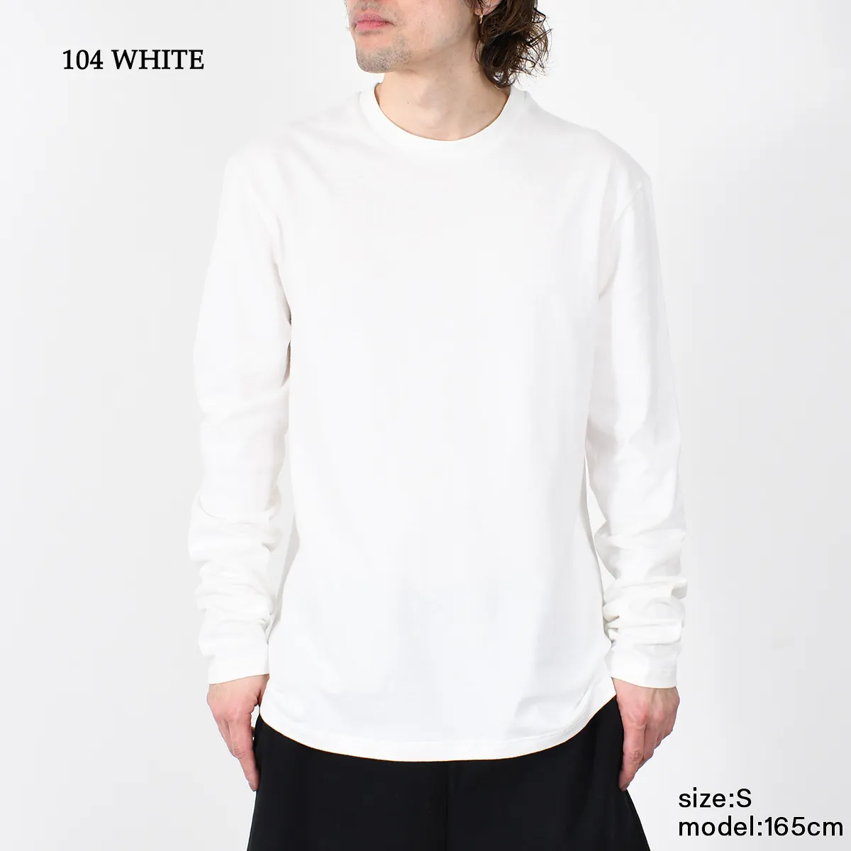 Jil Sander  |Crew Neck Long Sleeves Plain Cotton Long Sleeve T-shirt Logo