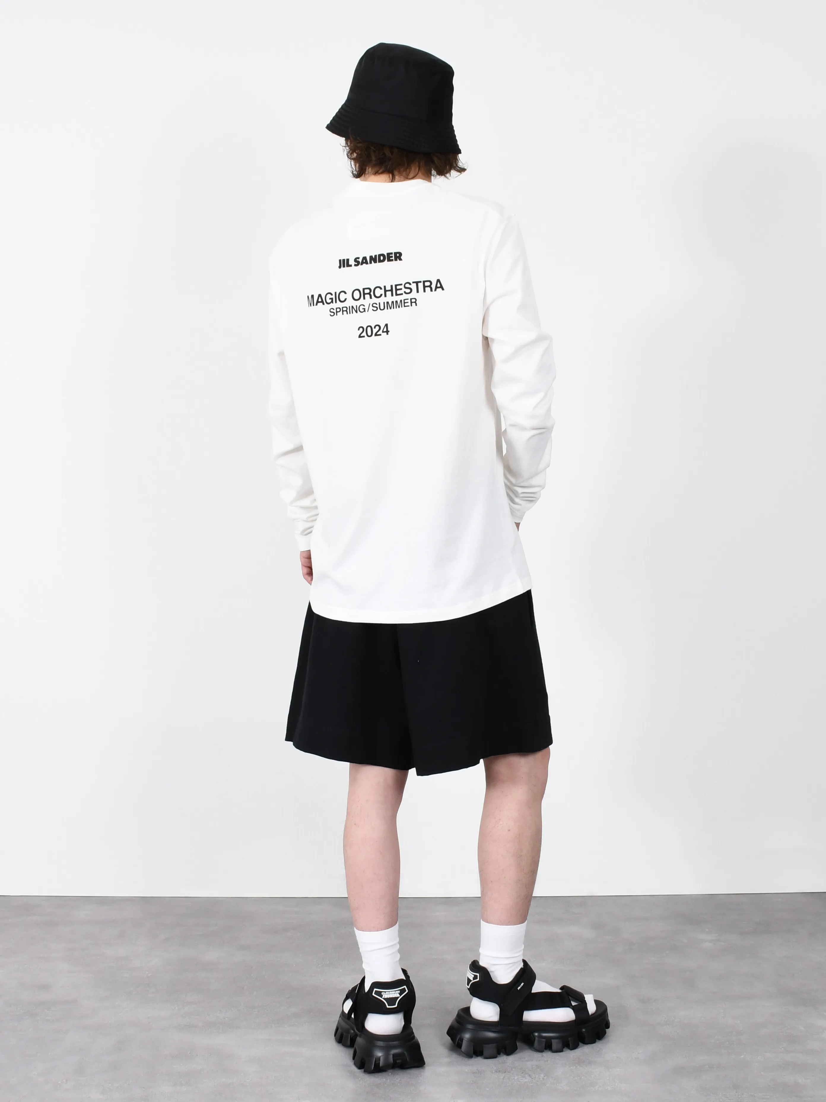 Jil Sander  |Crew Neck Long Sleeves Plain Cotton Long Sleeve T-shirt Logo