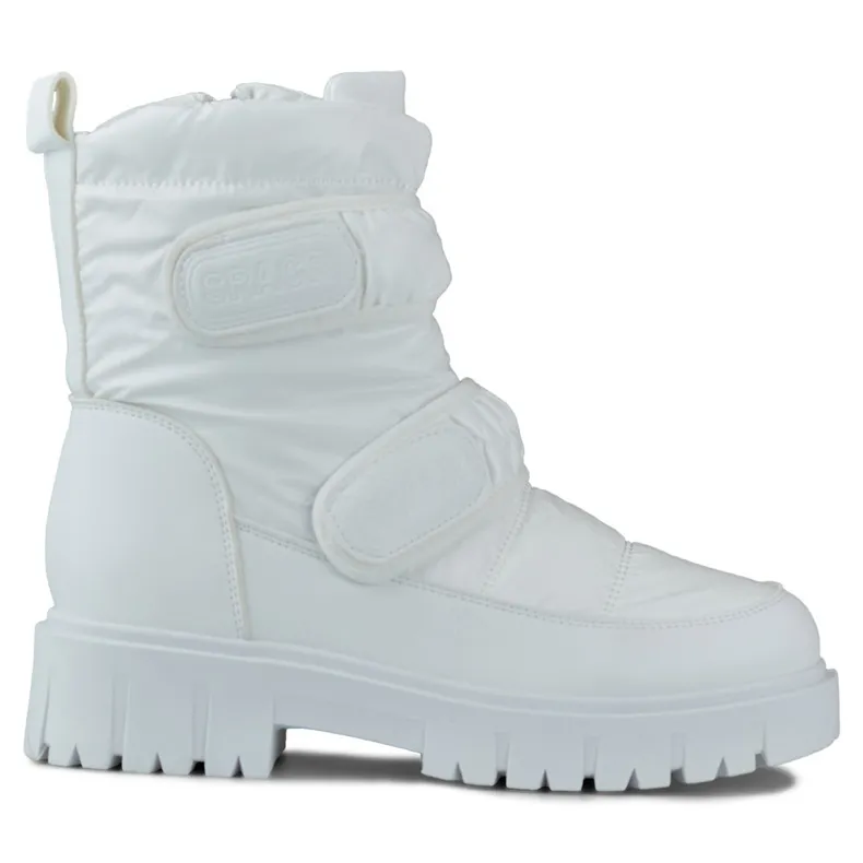 Laila warm women's snow boots with Velcro white