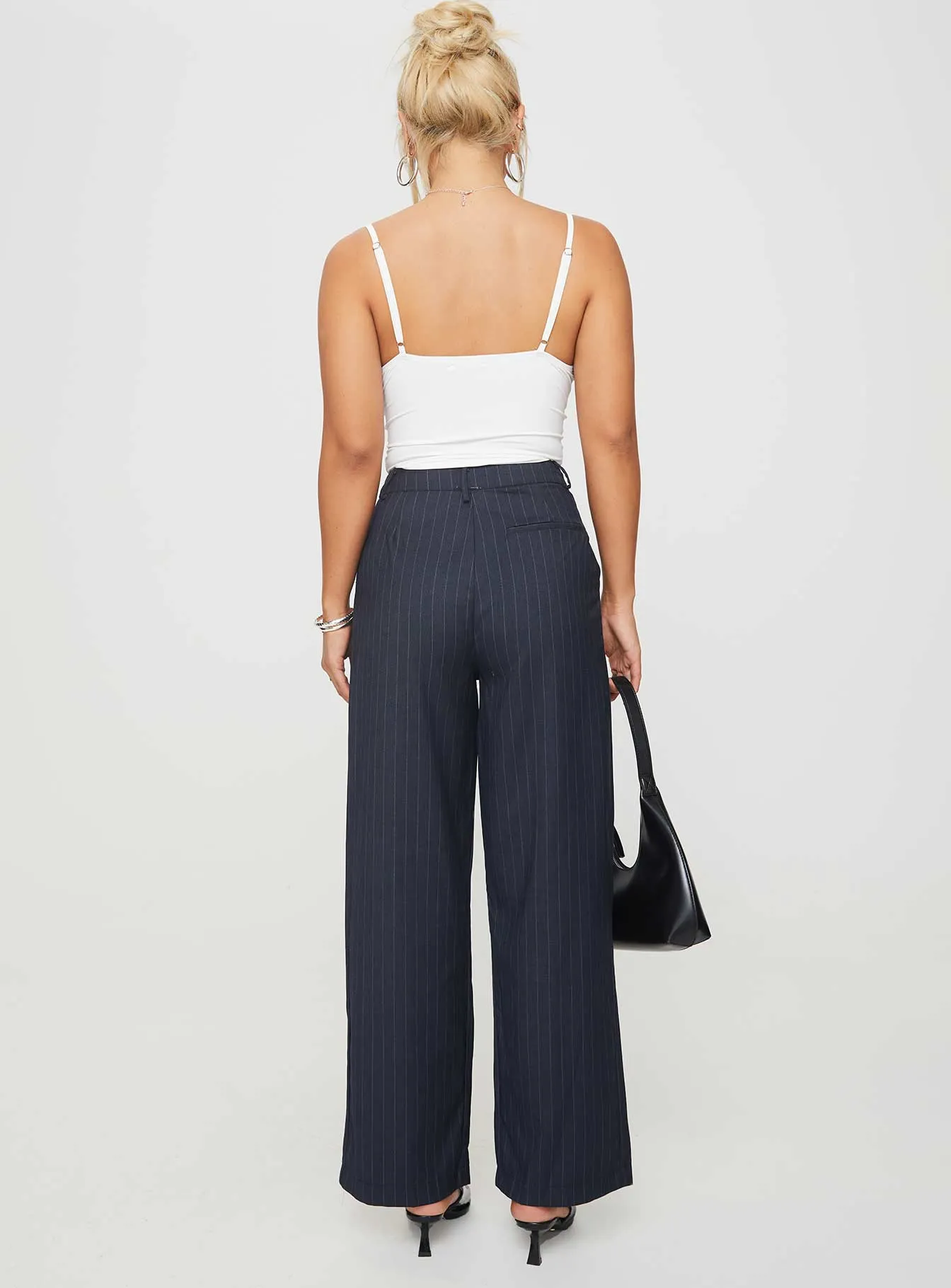 Leaben Pants Navy Pinstripe