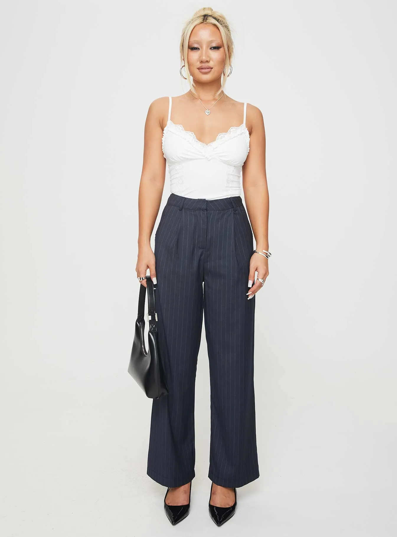 Leaben Pants Navy Pinstripe