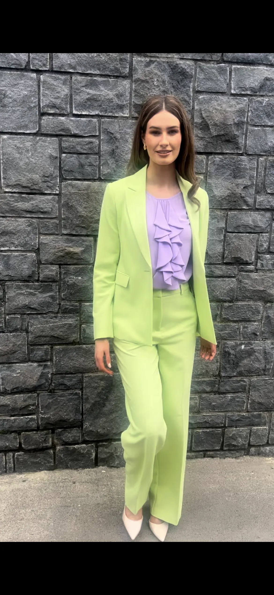 Lime Blazer pants suit